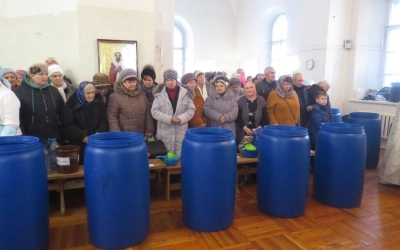 Великое водоосвящение в Тихвинском храме г. Гагарин