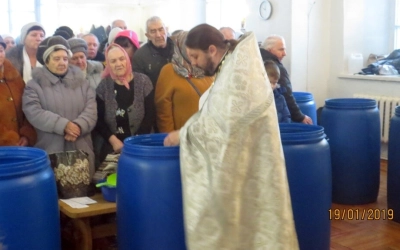 Великое водоосвящение в Тихвинском храме г. Гагарин