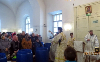 Великое водоосвящение в Тихвинском храме г. Гагарин