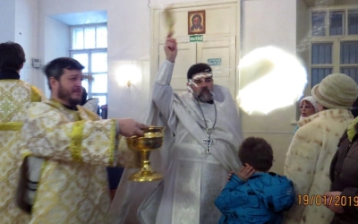 Великое водоосвящение в Тихвинском храме г. Гагарин