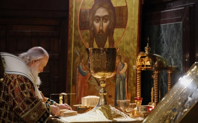 Патриаршее Богослужение в Храме Христа Спасителя, в день открытия XXVII Рождественских чтений