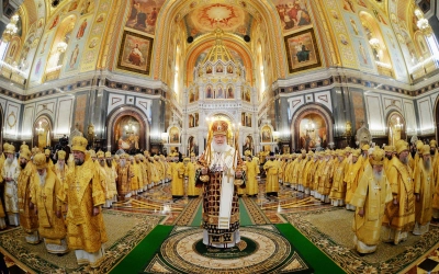 Патриаршее Богослужение в Храме Христа Спасителя, в день открытия XXVII Рождественских чтений