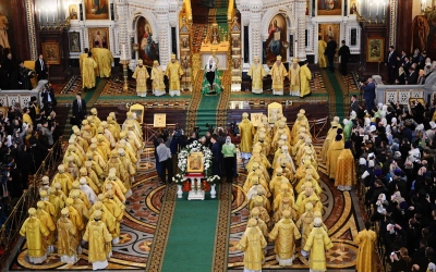 Патриаршее Богослужение в Храме Христа Спасителя, в день открытия XXVII Рождественских чтений