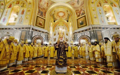 Епископ Сергий принял участие в Божественной литургии, в кафедральном соборном Храме Христа Спасител