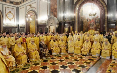 Епископ Сергий принял участие в Божественной литургии, в кафедральном соборном Храме Христа Спасител