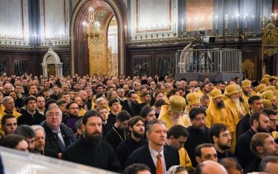 Епископ Сергий принял участие в Божественной литургии, в кафедральном соборном Храме Христа Спасител