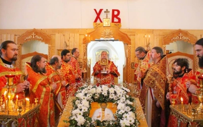 Епископ Сергий возглавил Божественную литургию, в Спасо-Преображенском храме г. Вязьма