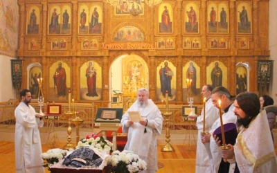 отпевание новопреставленной схимонахини Софии