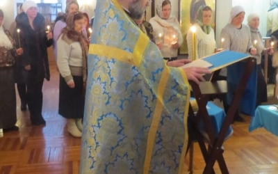 Божественная Литургия в праздник Сретения Господня в Тихвинском храме г. Гагарин