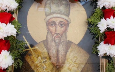 освящение престола Вознесенского храма города Гагарин, в честь Священномученика Харалампия