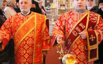 освящение престола Вознесенского храма города Гагарин, в честь Священномученика Харалампия