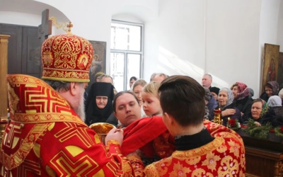 освящение престола Вознесенского храма города Гагарин, в честь Священномученика Харалампия