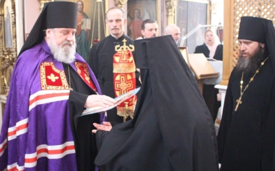 освящение престола Вознесенского храма города Гагарин, в честь Священномученика Харалампия