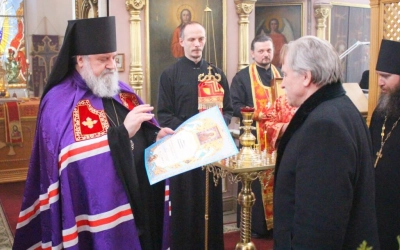 освящение престола Вознесенского храма города Гагарин, в честь Священномученика Харалампия