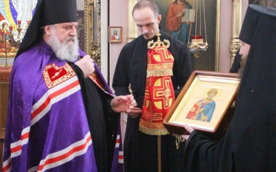 освящение престола Вознесенского храма города Гагарин, в честь Священномученика Харалампия