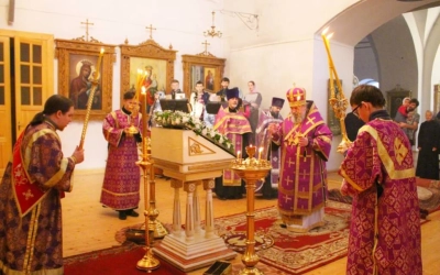 Епископ Сергий возглавил Всенощное бдение накануне 3-й Недели Великого поста, Крестопоклонной