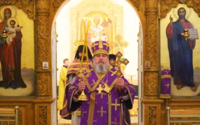Епископ Сергий возглавил Божественную литургию свт. Василия Великого в Неделю 5-ю Великого поста