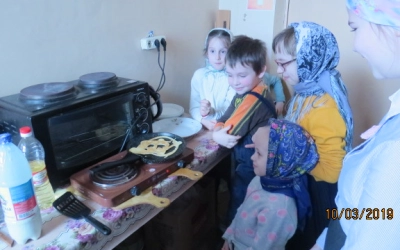 В детской приходской группе выходного дня, Архиерейского подворья Благовещенского собора г. Гагарин