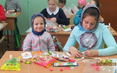 В детской приходской группе выходного дня, Архиерейского подворья Благовещенского собора г. Гагарин